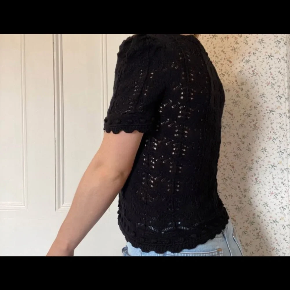 Anthropologie Black Crochet Top - Picture 2 of 5
